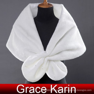 Grace Karin Ladies Faux Fur Elegant Winter Blanc Châles De Mariage De Mariage Et Wraps De Mariage CL2614